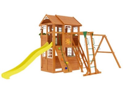 Детская деревянная площадка Клубный домик 2 с рукоходом Luxe