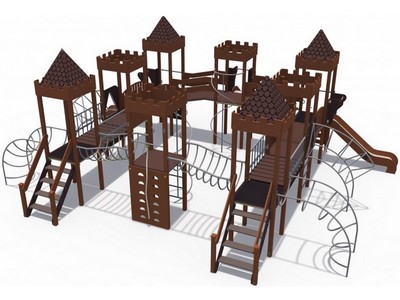 Детский игровой комплекс Сити с тремя горками металлический скат,Н-1200 и 1500 ДИО 13072.1
