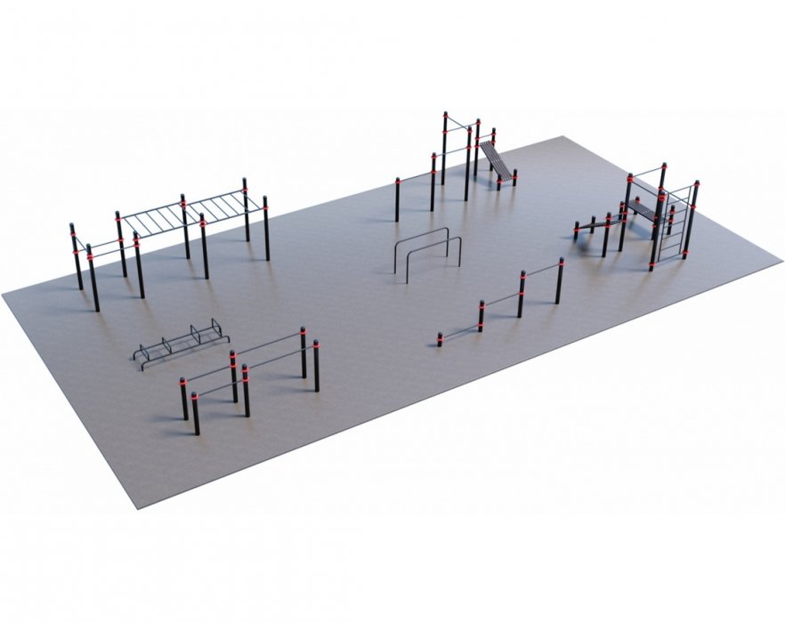 Проект Дворовая площадка для Воркаут и ГТО 3-4 (10 x 20 м)